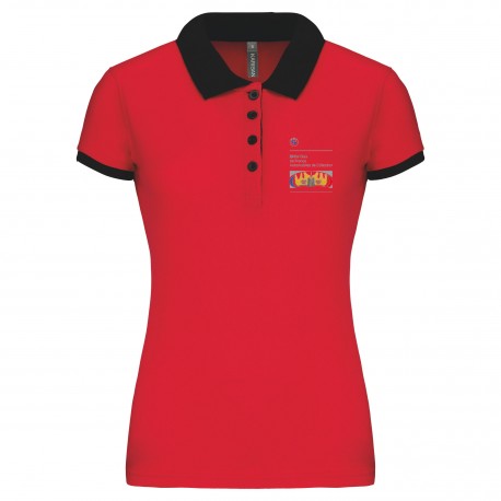 Polo piqué bicolore Femme BMW Auto Collection