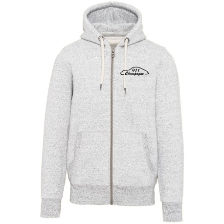 Sweat zippé capuche Vintage Homme Champagne