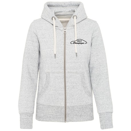 Sweat zippé capuche Vintage Femme Champagne