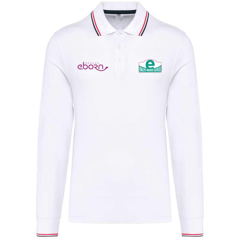 Polo manches longues liserés contrastés E-Rallye Monte-Carlo