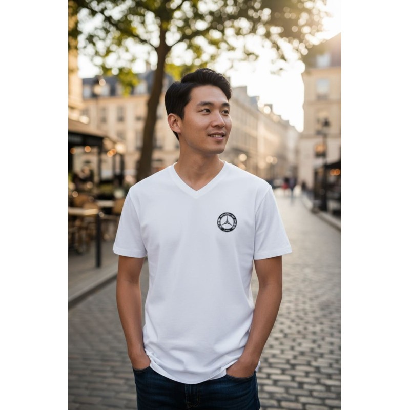 Tee shirt Supima col V Homme Mercedes