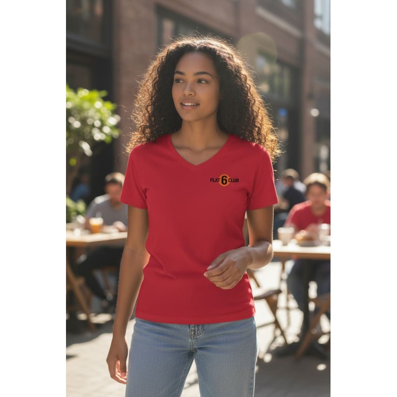 Tee shirt Col V Femme Flat6 Club