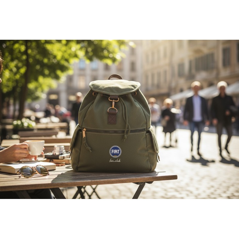 sac à dos en toile avec broderie fiat