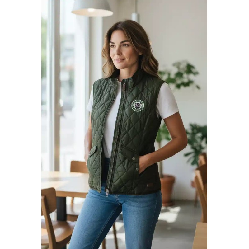 bodywarmer gilet sans manches femme personnalisé broderie Jaguar